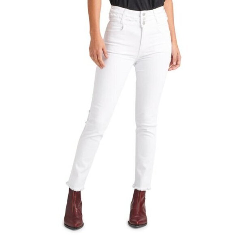 Hudson Jeans Vintage Holly High Rise Crop Skinny White Jeans SZ 25 NWT $245